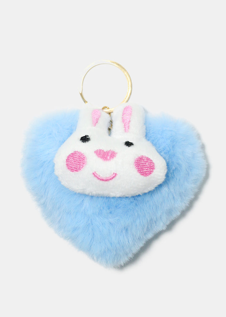 Fuzzy Bunny Keychain Blue ACCESSORIES - Shop Miss A