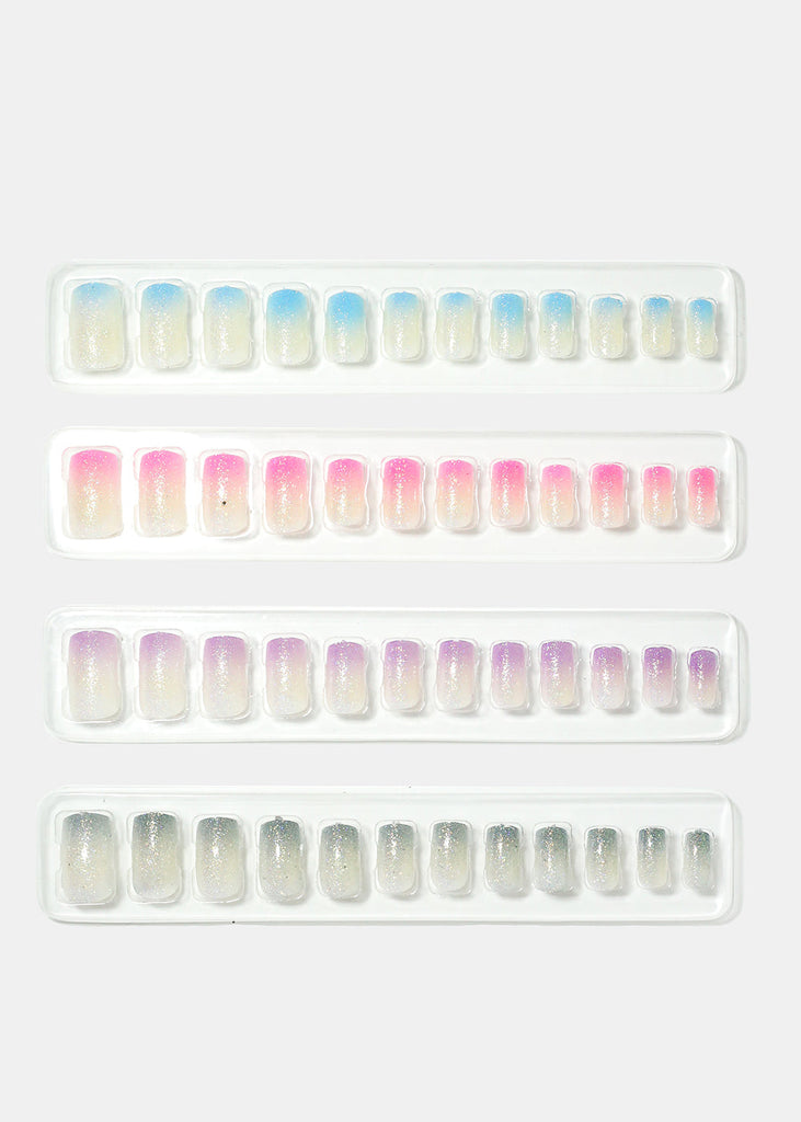 Ombre Glitter Square Tip Press On Nails  NAILS - Shop Miss A