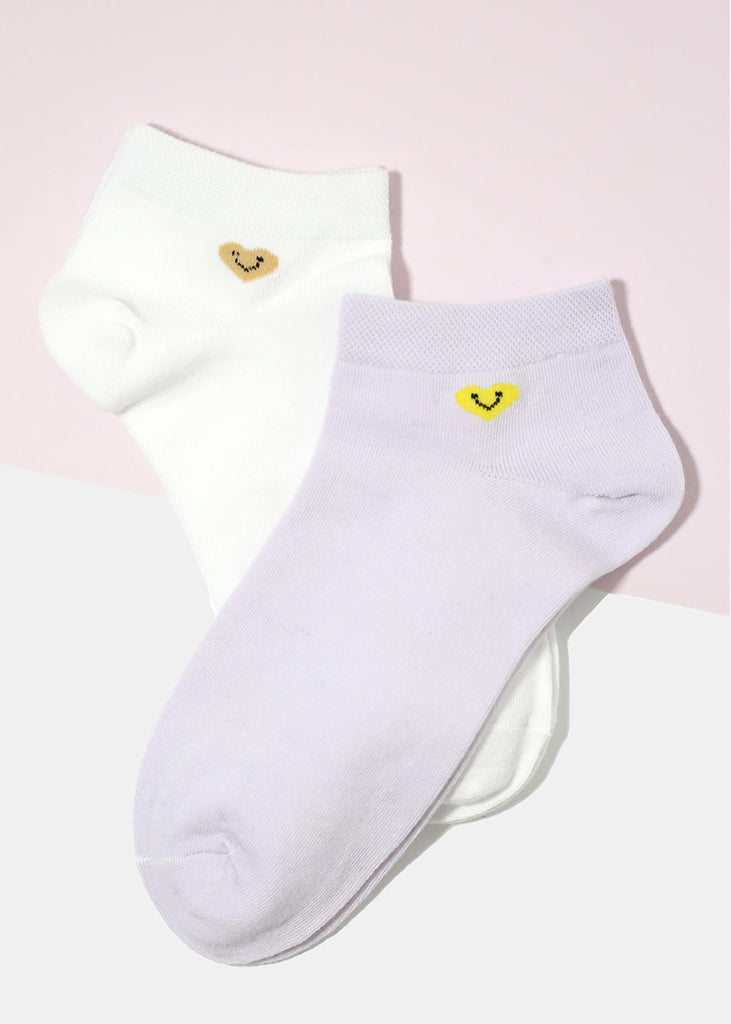 Smile Heart Print Low Cut Socks  ACCESSORIES - Shop Miss A