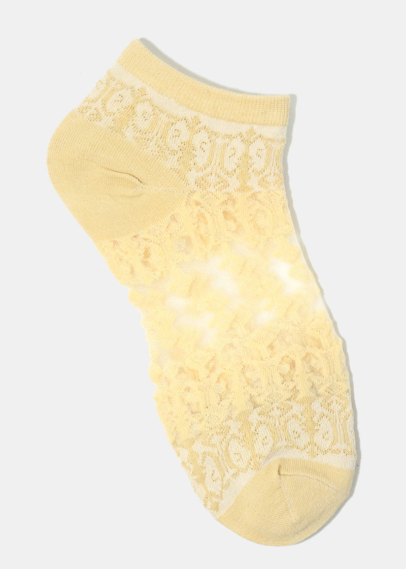 Knitted Mesh Ankle Socks Cream ACCESSORIES - Shop Miss A