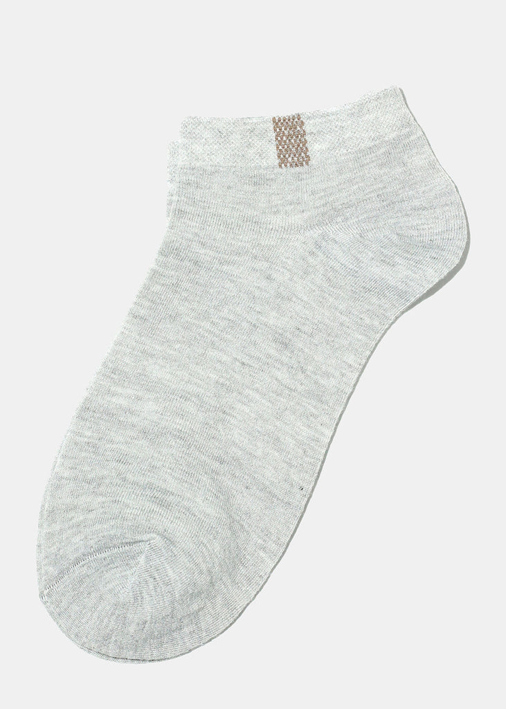 Solid Low Cut Socks Light grey ACCESSORIES - Shop Miss A