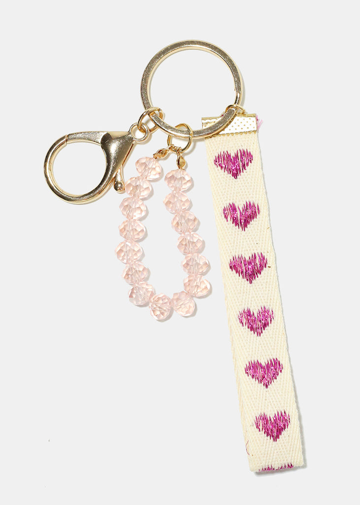 Glitter Heart Keychain Pink ACCESSORIES - Shop Miss A