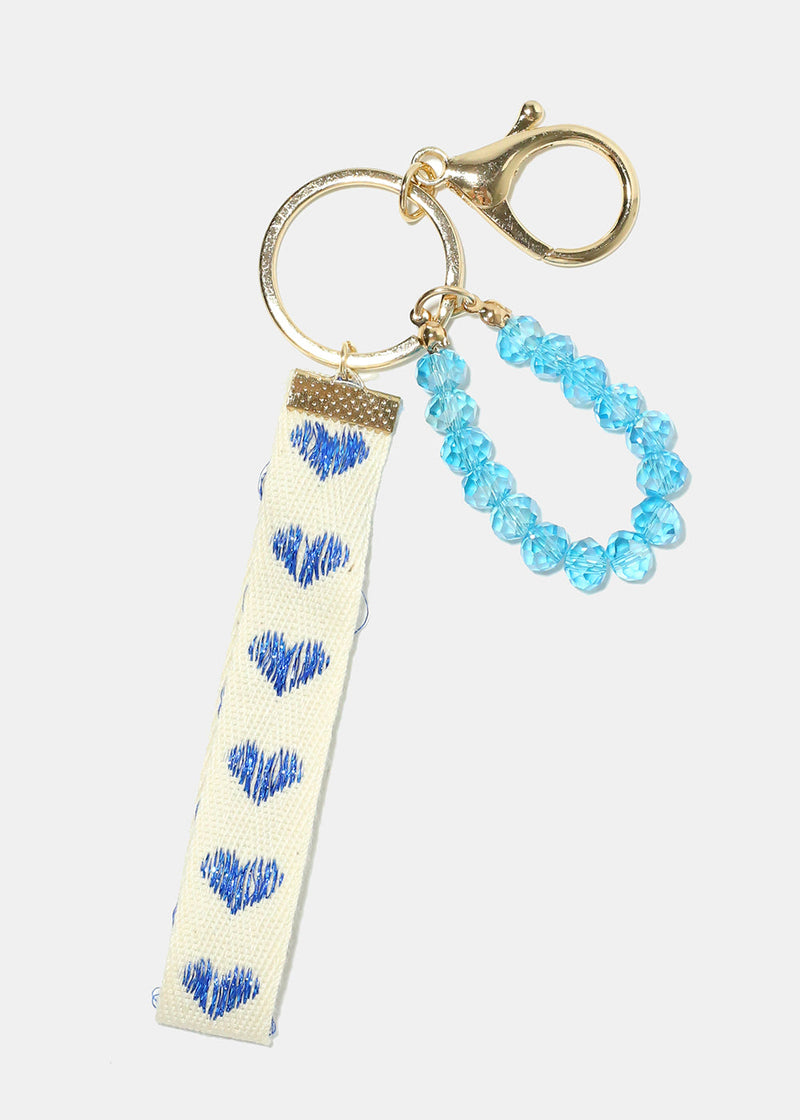Glitter Heart Keychain Blue ACCESSORIES - Shop Miss A