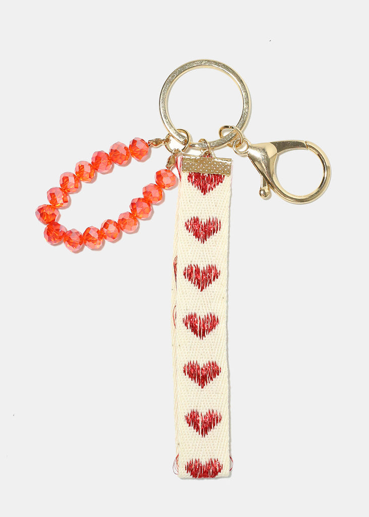 Glitter Heart Keychain Red ACCESSORIES - Shop Miss A