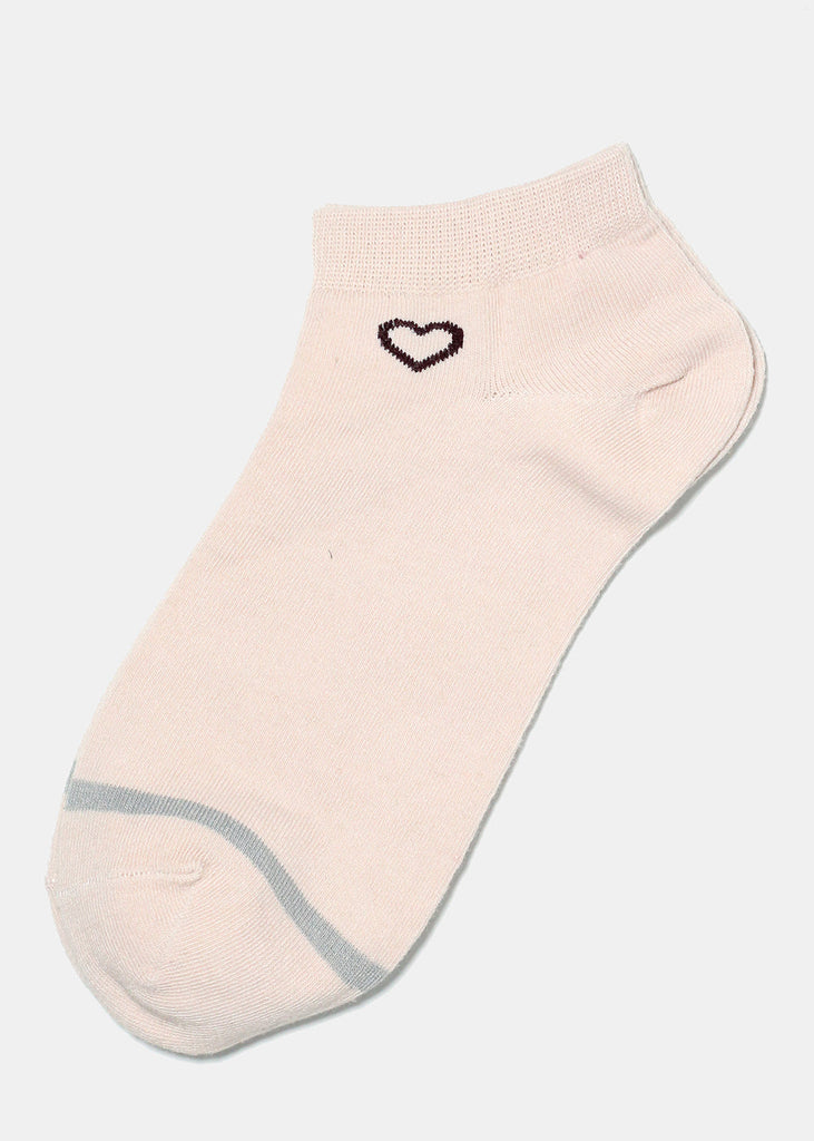 Open Heart Low Cut Socks Pink ACCESSORIES - Shop Miss A
