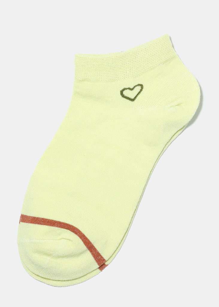 Open Heart Low Cut Socks Green ACCESSORIES - Shop Miss A
