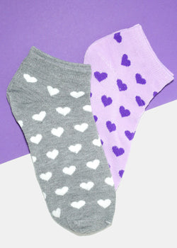 Heart Print Ankle Socks  ACCESSORIES - Shop Miss A