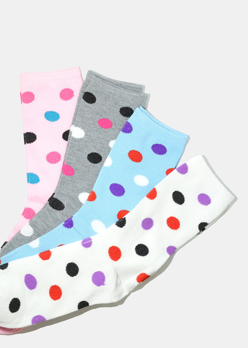 Polka Dot Print Long Socks  ACCESSORIES - Shop Miss A