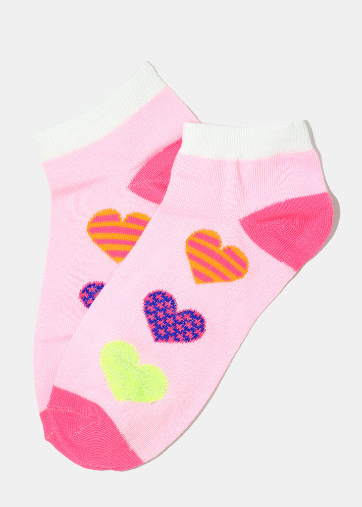 Heart Print Low Cut Socks Light pink ACCESSORIES - Shop Miss A