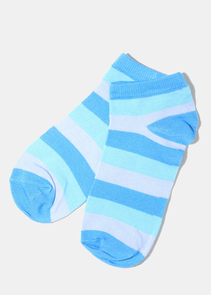 Striped Low Cut Ankle  Socks Blue ACCESSORIES - Shop Miss A