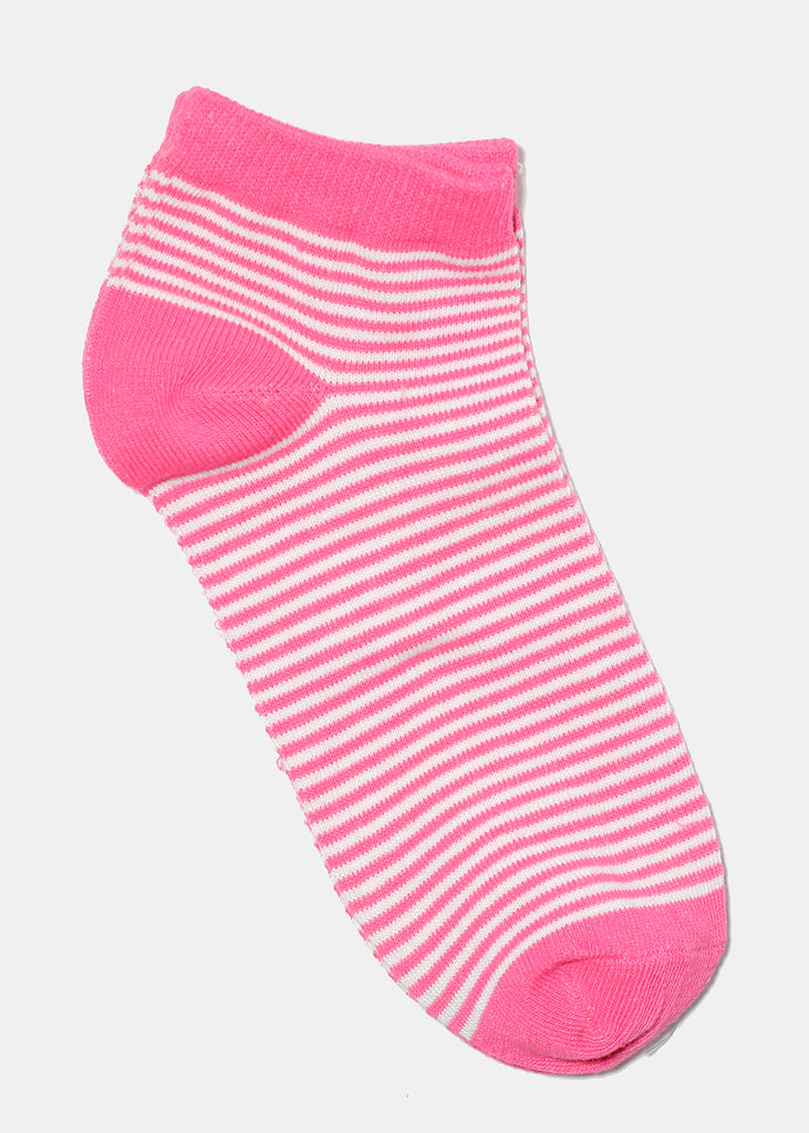 Striped Low Cut Socks Pink ACCESSORIES - Shop Miss A