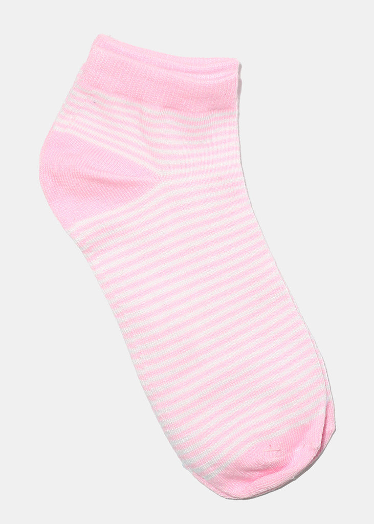 Striped Low Cut Socks Light pink ACCESSORIES - Shop Miss A