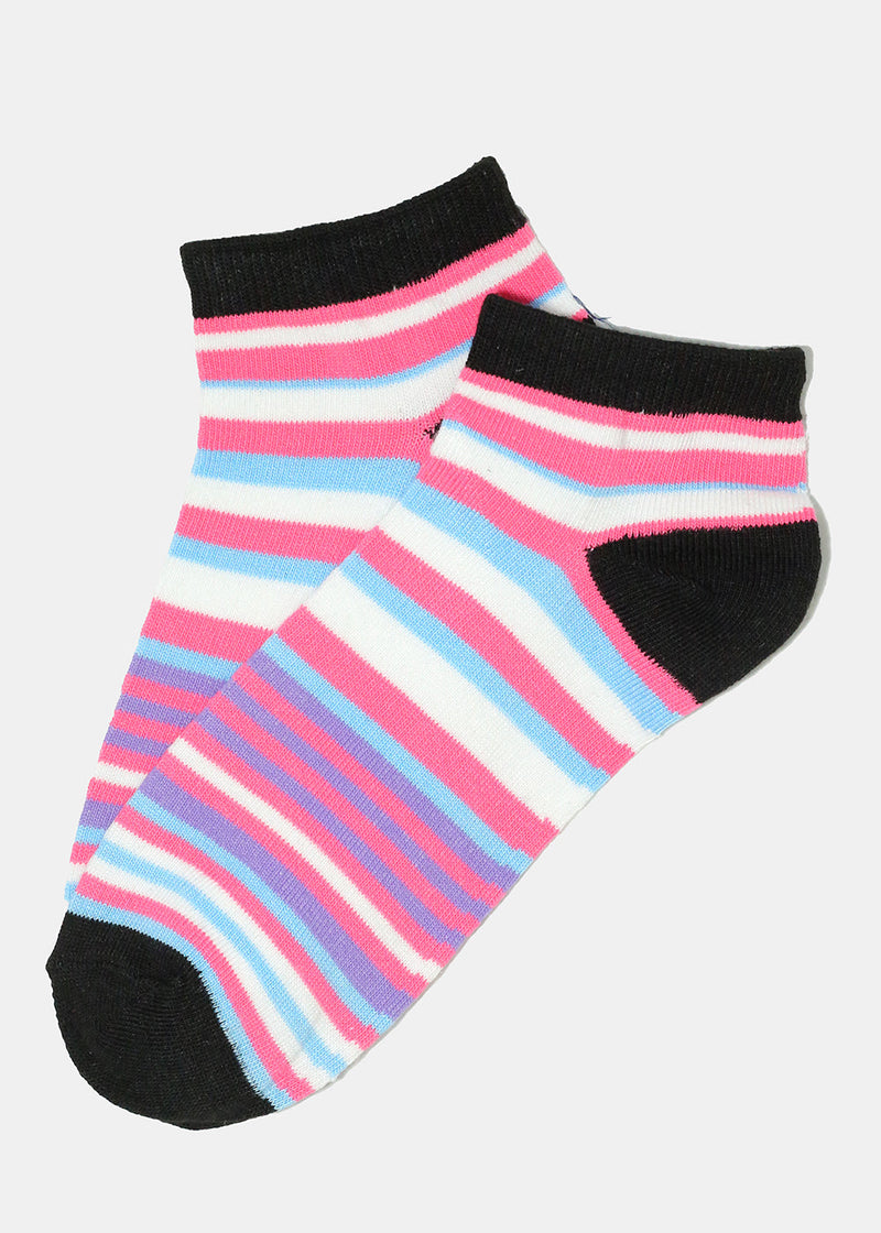 Striped Low Cut Socks Black ACCESSORIES - Shop Miss A