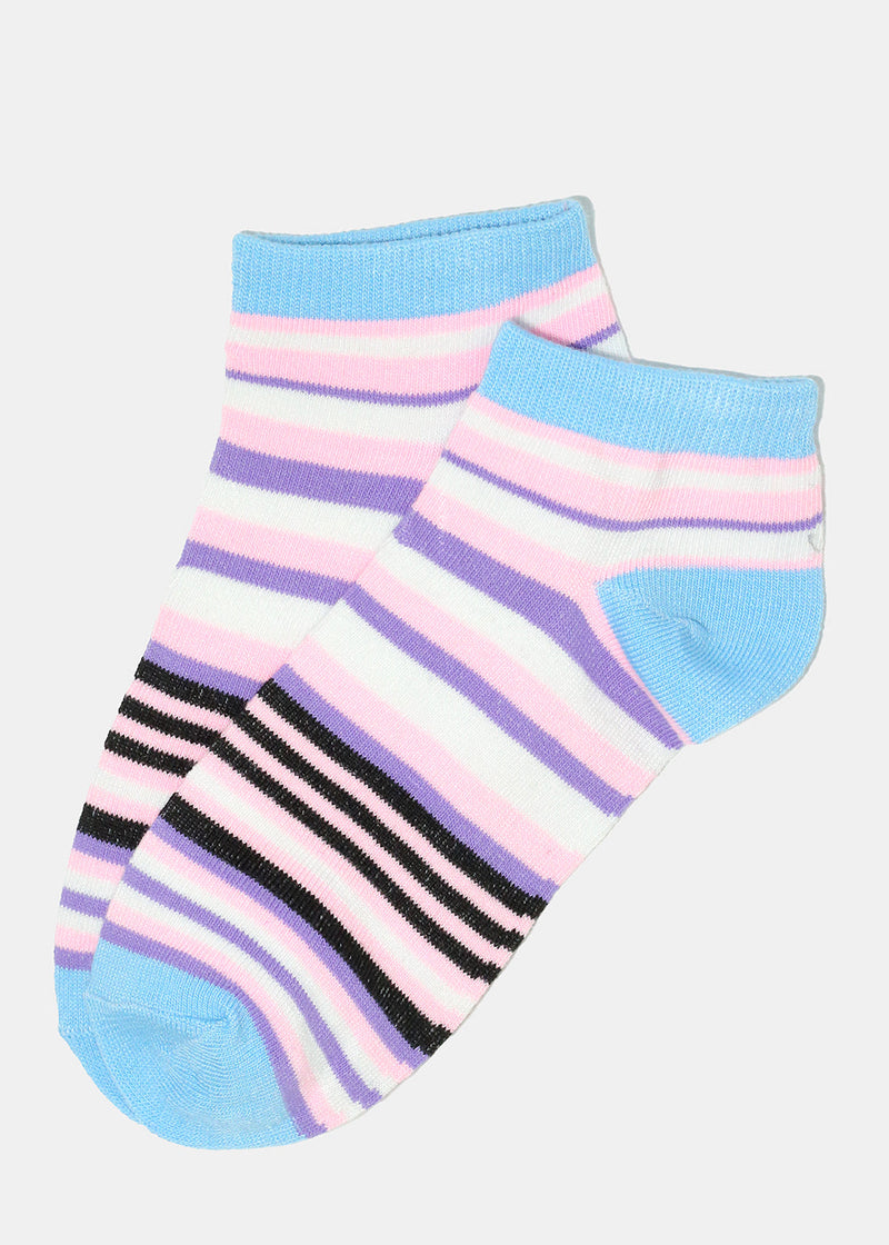 Striped Low Cut Socks Blue ACCESSORIES - Shop Miss A