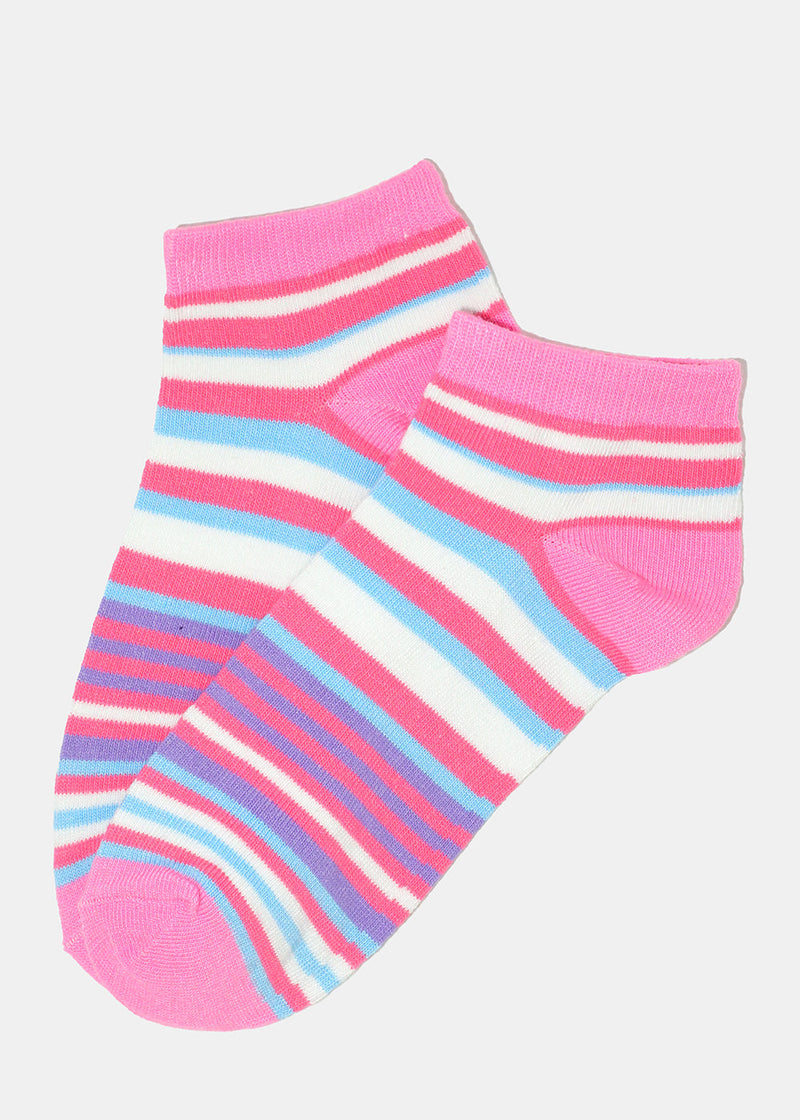 Striped Low Cut Socks Light pink ACCESSORIES - Shop Miss A