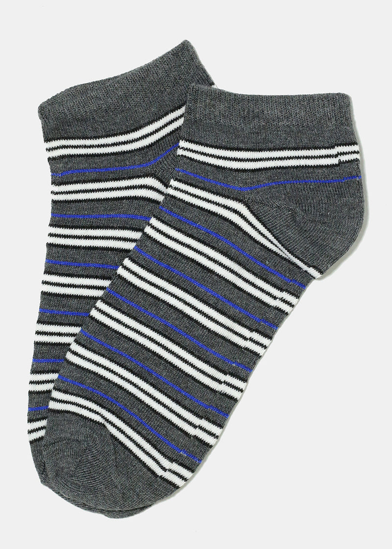 Dark Striped Low Cut Socks Grey ACCESSORIES - Shop Miss A