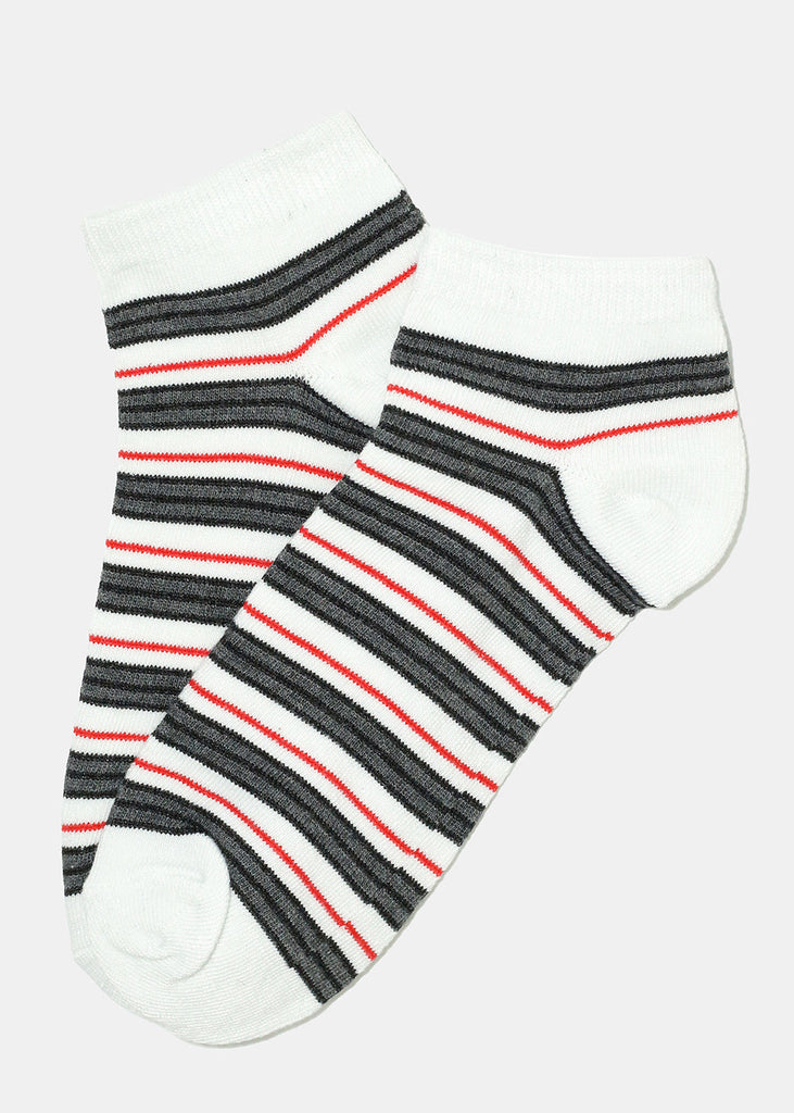 Dark Striped Low Cut Socks White ACCESSORIES - Shop Miss A
