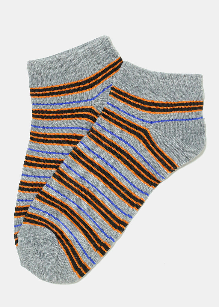 Dark Striped Low Cut Socks Light grey ACCESSORIES - Shop Miss A