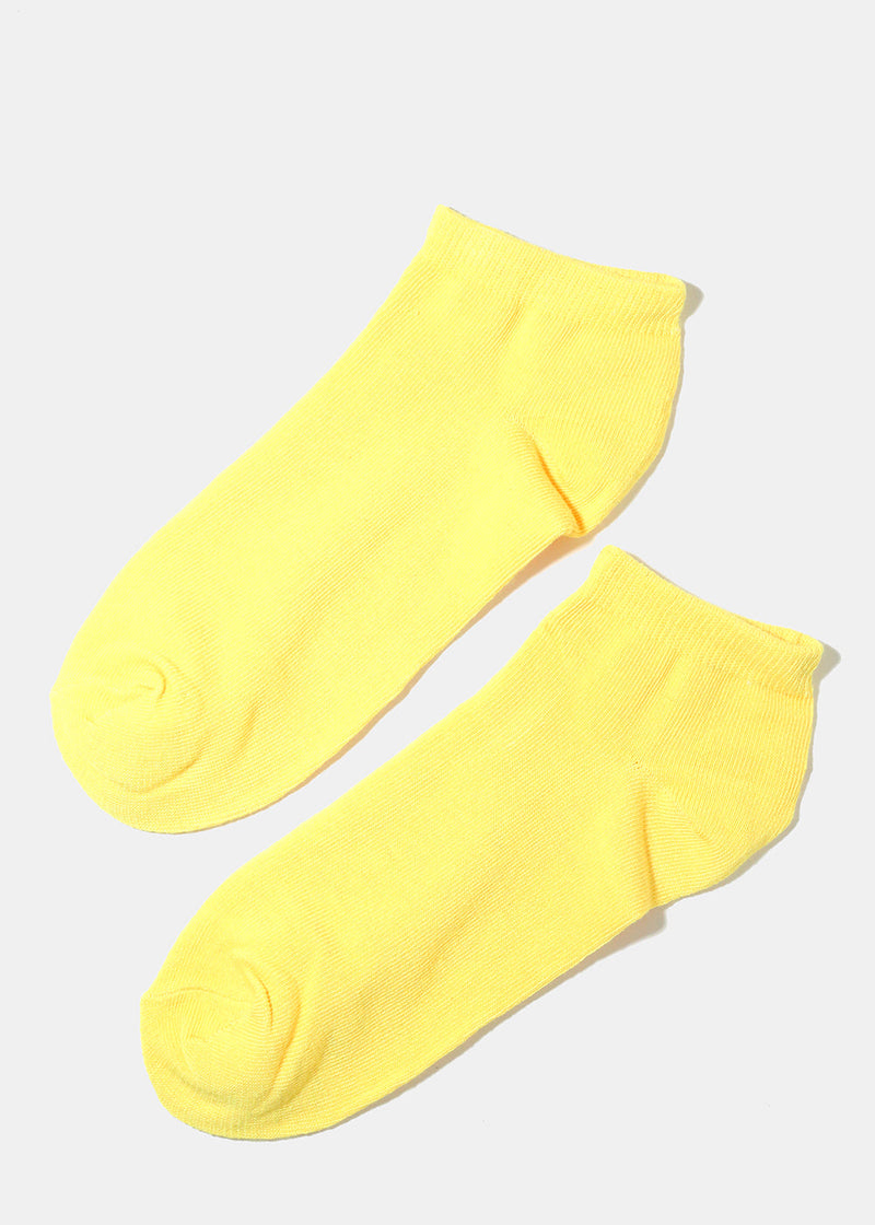Solid Color Low Cut Socks Yellow ACCESSORIES - Shop Miss A