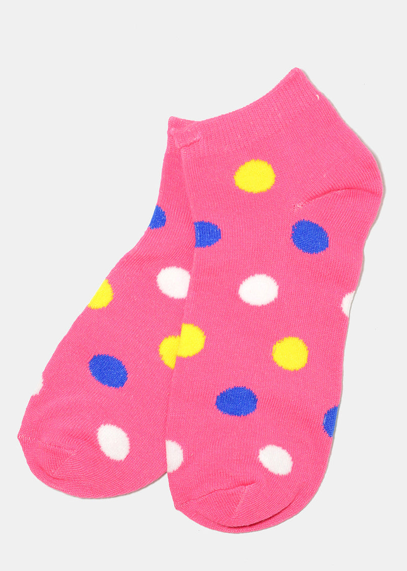Polka Dot Print Low Cut Socks Pink ACCESSORIES - Shop Miss A