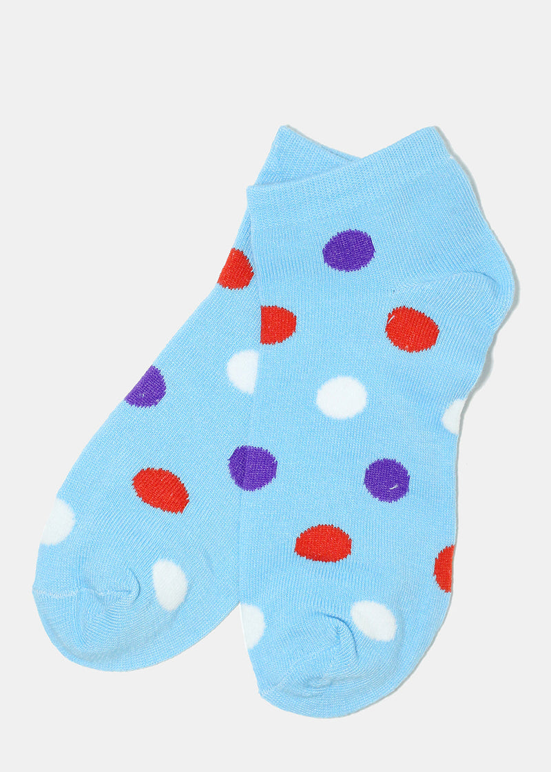 Polka Dot Print Low Cut Socks Blue ACCESSORIES - Shop Miss A