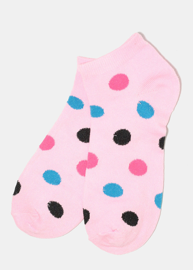 Polka Dot Print Low Cut Socks Light pink ACCESSORIES - Shop Miss A