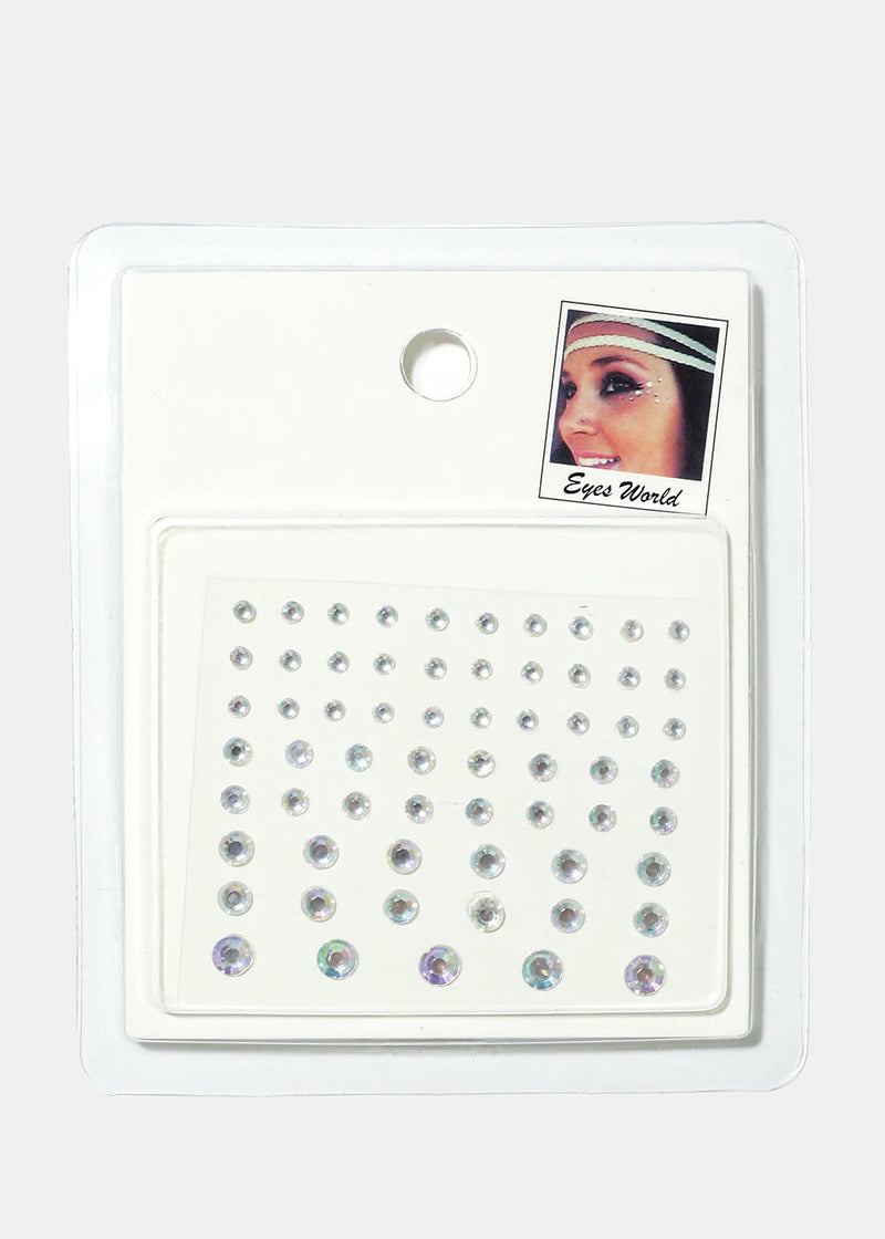 Face Round Gem Stickers Rainbow clear ACCESSORIES - Shop Miss A