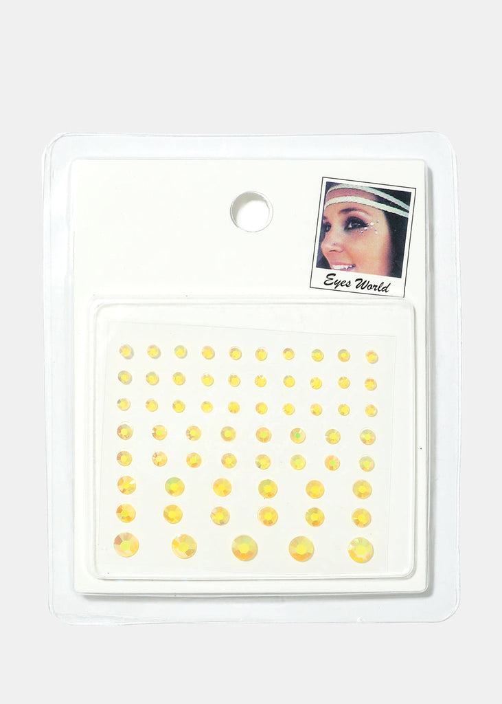 Face Round Gem Stickers Yellow ACCESSORIES - Shop Miss A