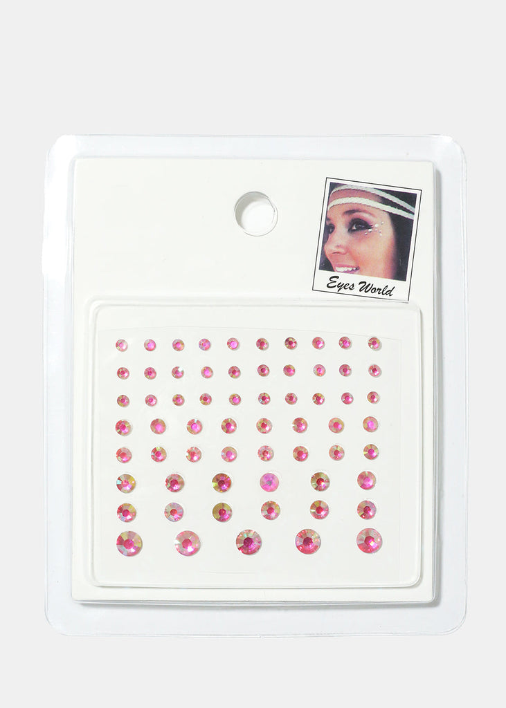 Holographic Face Gem Stickers Pink ACCESSORIES - Shop Miss A