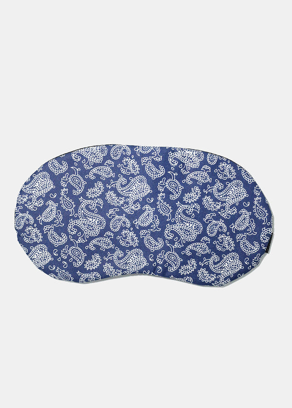 Paisley Print Sleep Mask Blue ACCESSORIES - Shop Miss A