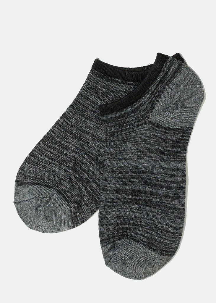 Heather Striped Low Cut Socks Grey ACCESSORIES - Shop Miss A