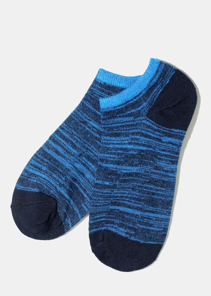 Heather Striped Low Cut Socks Blue ACCESSORIES - Shop Miss A