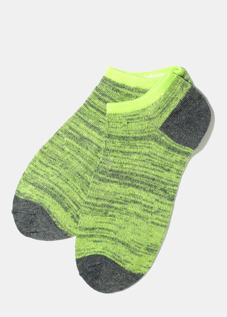 Heather Striped Low Cut Socks Green ACCESSORIES - Shop Miss A