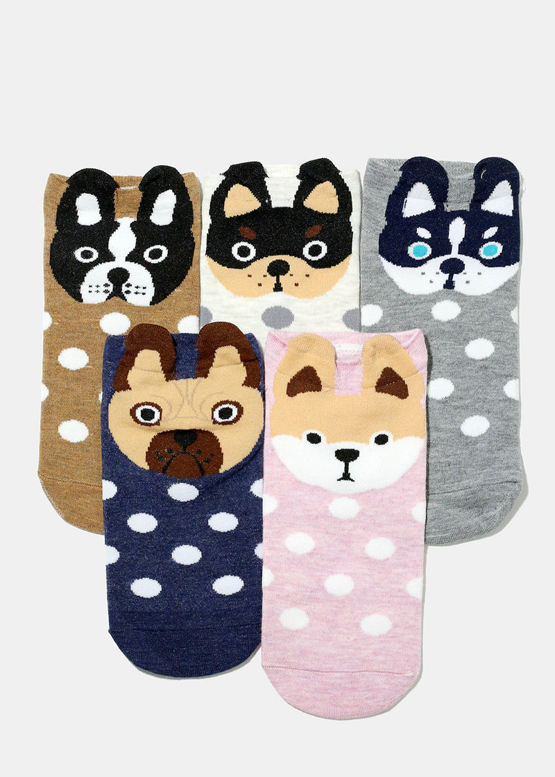 Dog Print Low Cut Socks  ACCESSORIES - Shop Miss A
