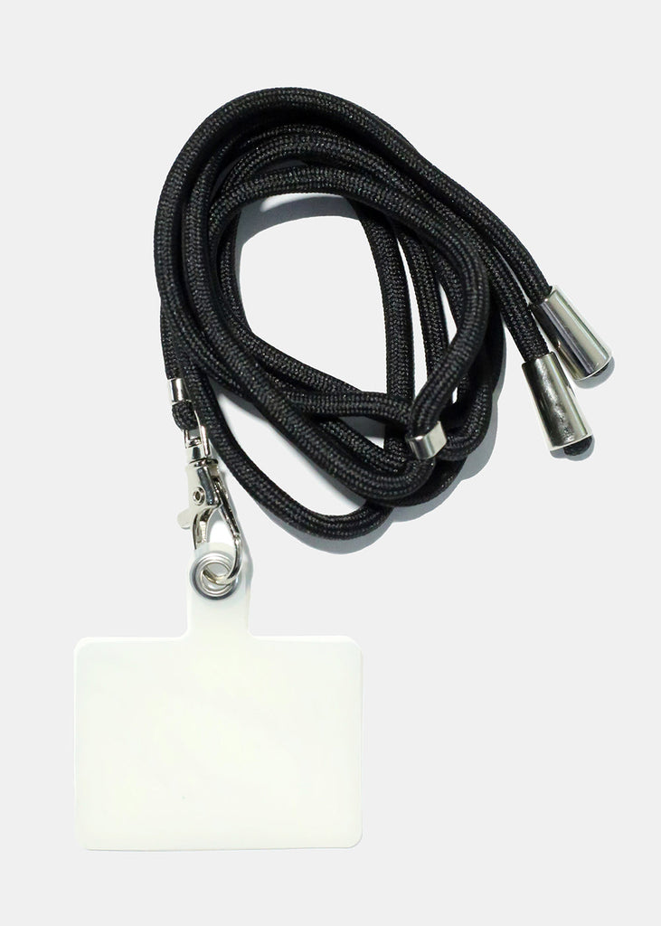 Phone Lanyard Necklace Black ACCESSORIES - Shop Miss A