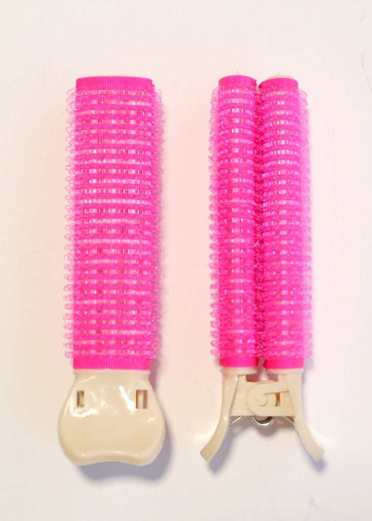 2 Piece Velcro Hair Volume Rollers Dark pink HAIR - Shop Miss A