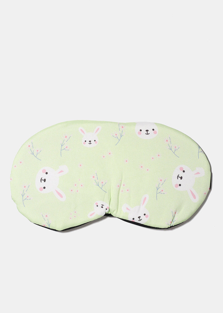 Bunny Print Sleep Mask Green ACCESSORIES - Shop Miss A