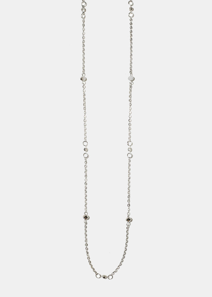 Two-Toned Bead Belly Chain Grey JEWELRY - Shop Miss A