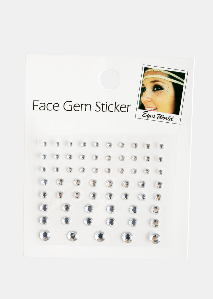 Rhinestone Face Gem Stickers Silver ACCESSORIES - Shop Miss A