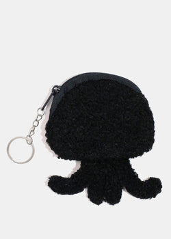 Furry Octopus Coin Pouch Black ACCESSORIES - Shop Miss A