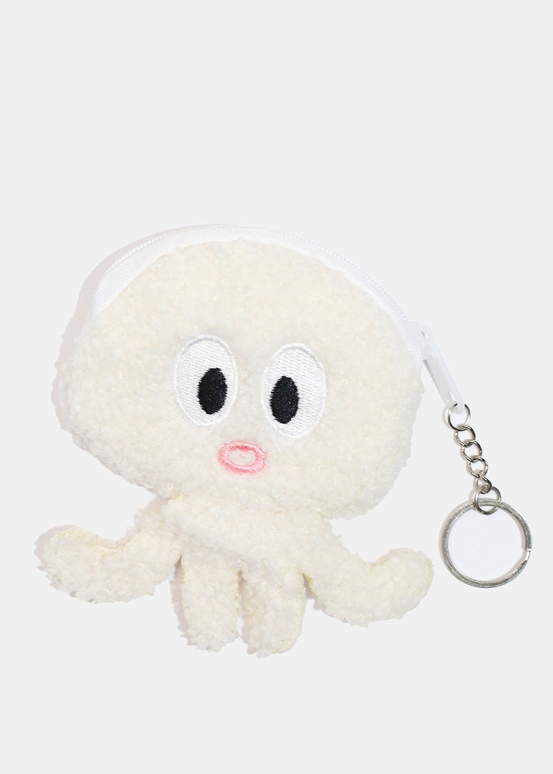 Furry Octopus Coin Pouch White ACCESSORIES - Shop Miss A