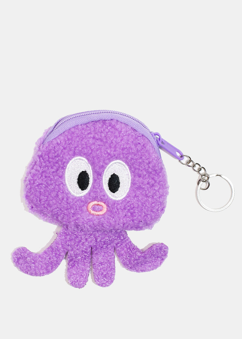 Furry Octopus Coin Pouch Purple ACCESSORIES - Shop Miss A