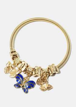 Butterfly Charm Coil Bracelet Gold/Random JEWELRY - Shop Miss A
