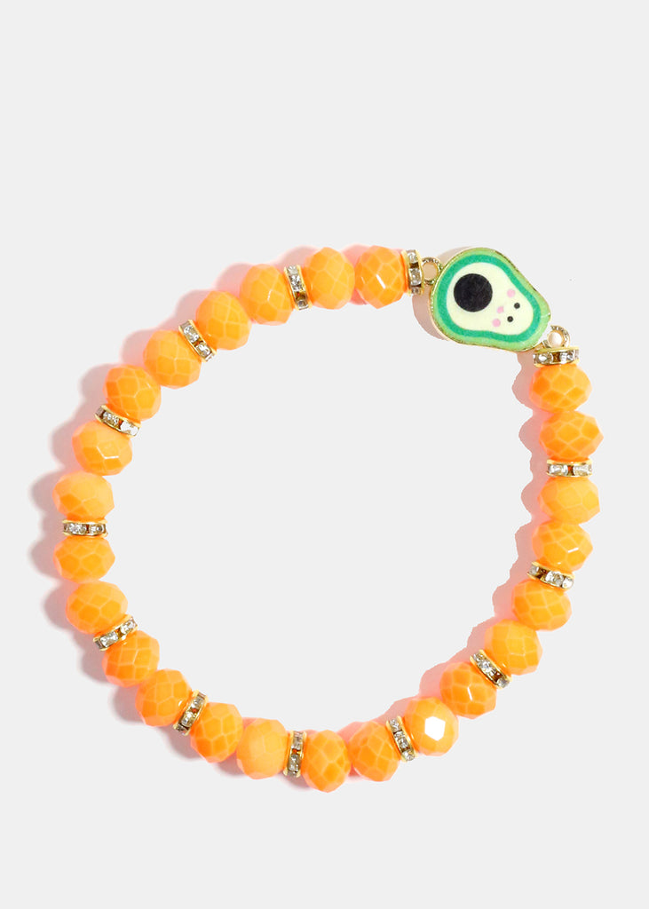 Avocado Charm Beaded Bracelet Orange JEWELRY - Shop Miss A