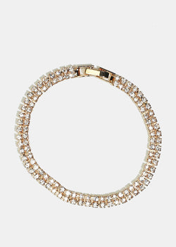Sparkly Rhinestone-Studded Bracelet Gold/Random JEWELRY - Shop Miss A