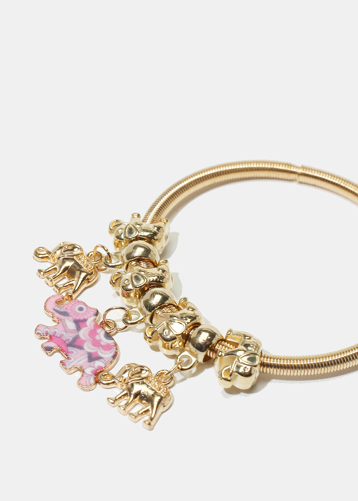 Elephant Charm Coil Bracelet  JEWELRY - Shop Miss A