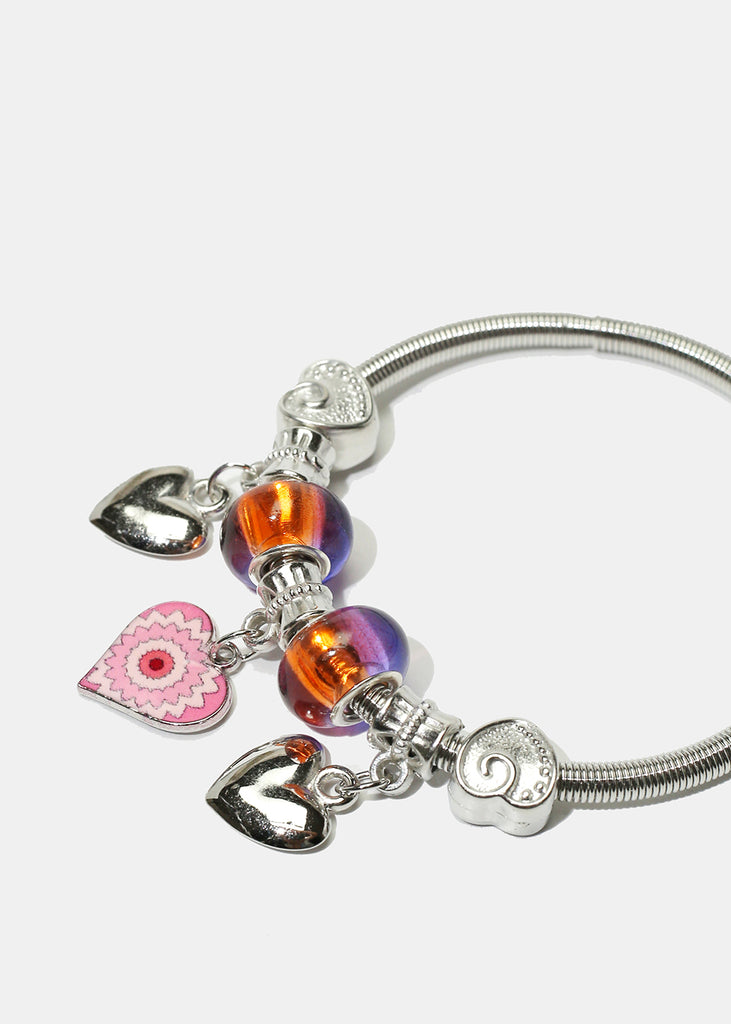 Heart Charm & Bead Coil Bracelet  JEWELRY - Shop Miss A