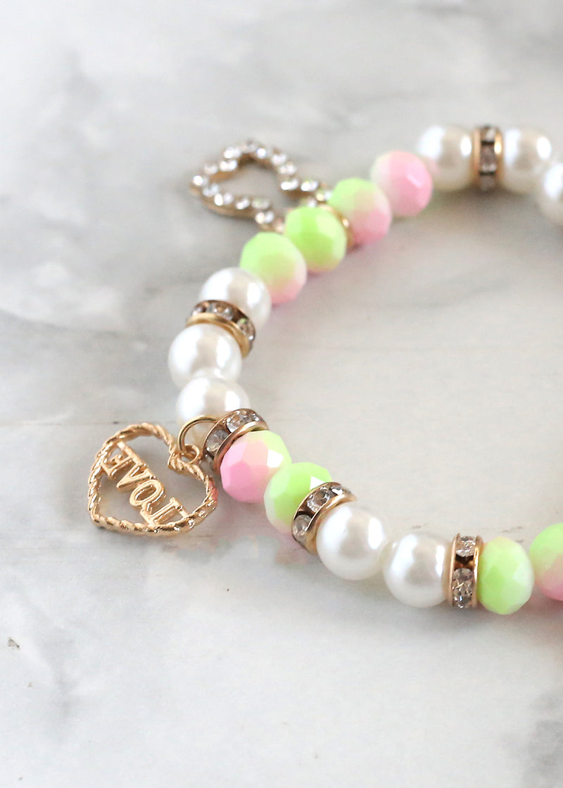 Pearl and Bead Charm Bracelet  JEWELRY - Shop Miss A