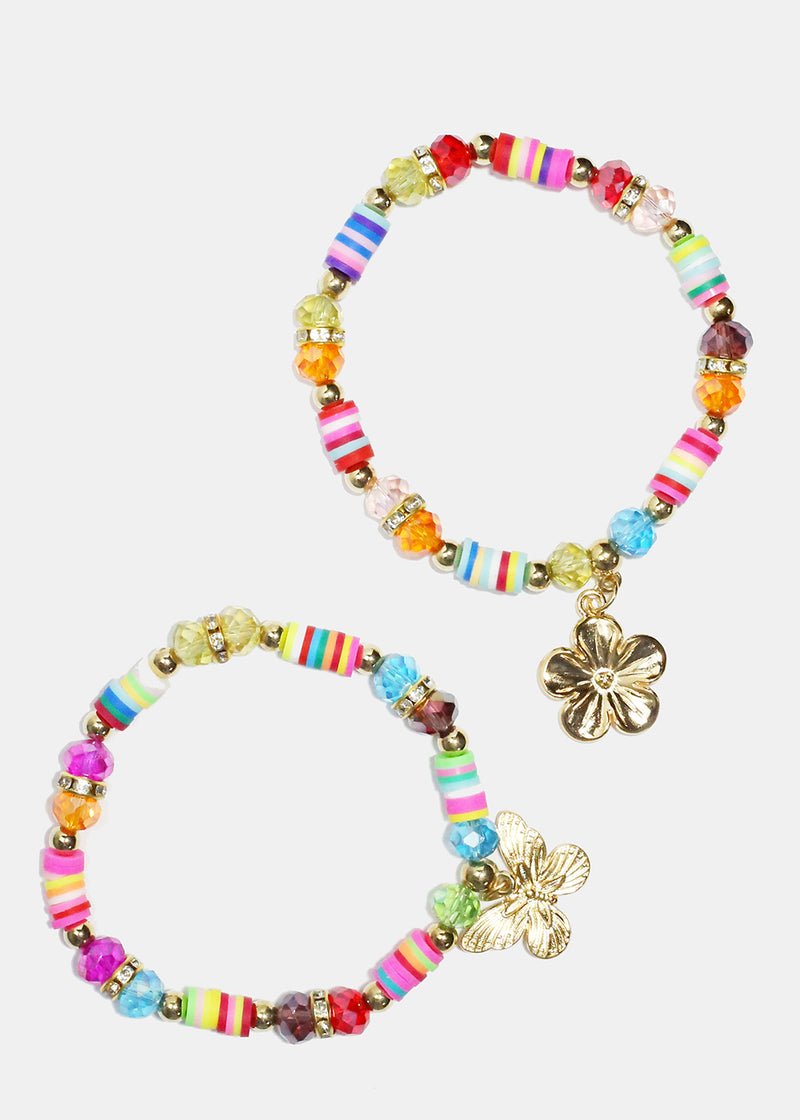 Colorful Beaded Charm Bracelet  JEWELRY - Shop Miss A