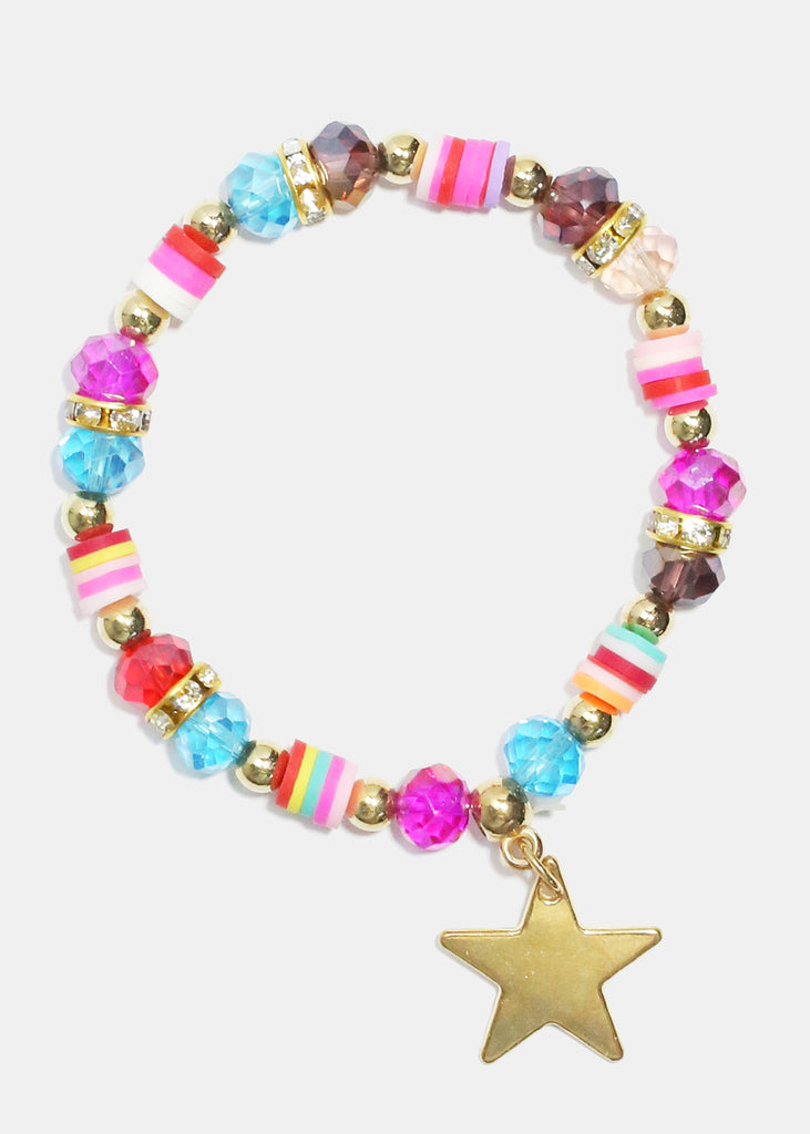Colorful Beaded Festival Charm Bracelet Star Multi JEWELRY - Shop Miss A